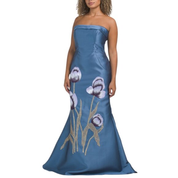 RENE BY RENE RUIZ Dresses & Skirts - RENE BY RENE RUIZ Strapless Floral Applique Mermaid Gown